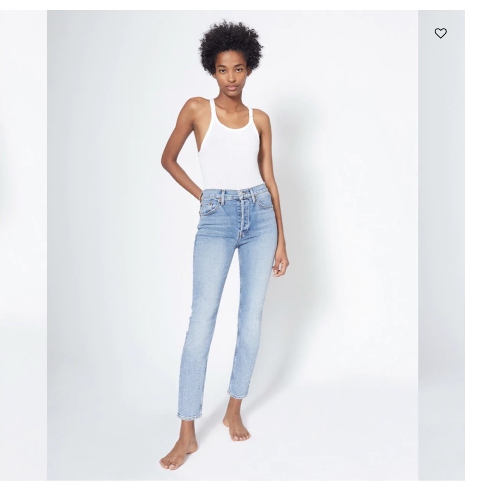 Re/Done High Rise Ankle Crop Stretch Jeans